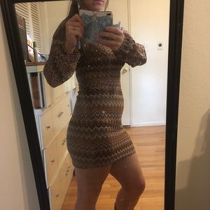 Brown mini dress